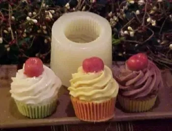 Cupcake with Cherry 1 Cavity Silicone Mold 1139