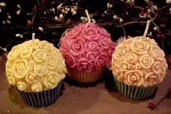 Cupcake with Roses Candle 1 Cavity Silicone Mold 1154