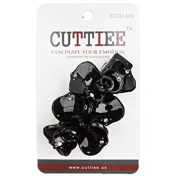 Cuttiee #1404 Sanp Flat Clip Two Flower with Stone