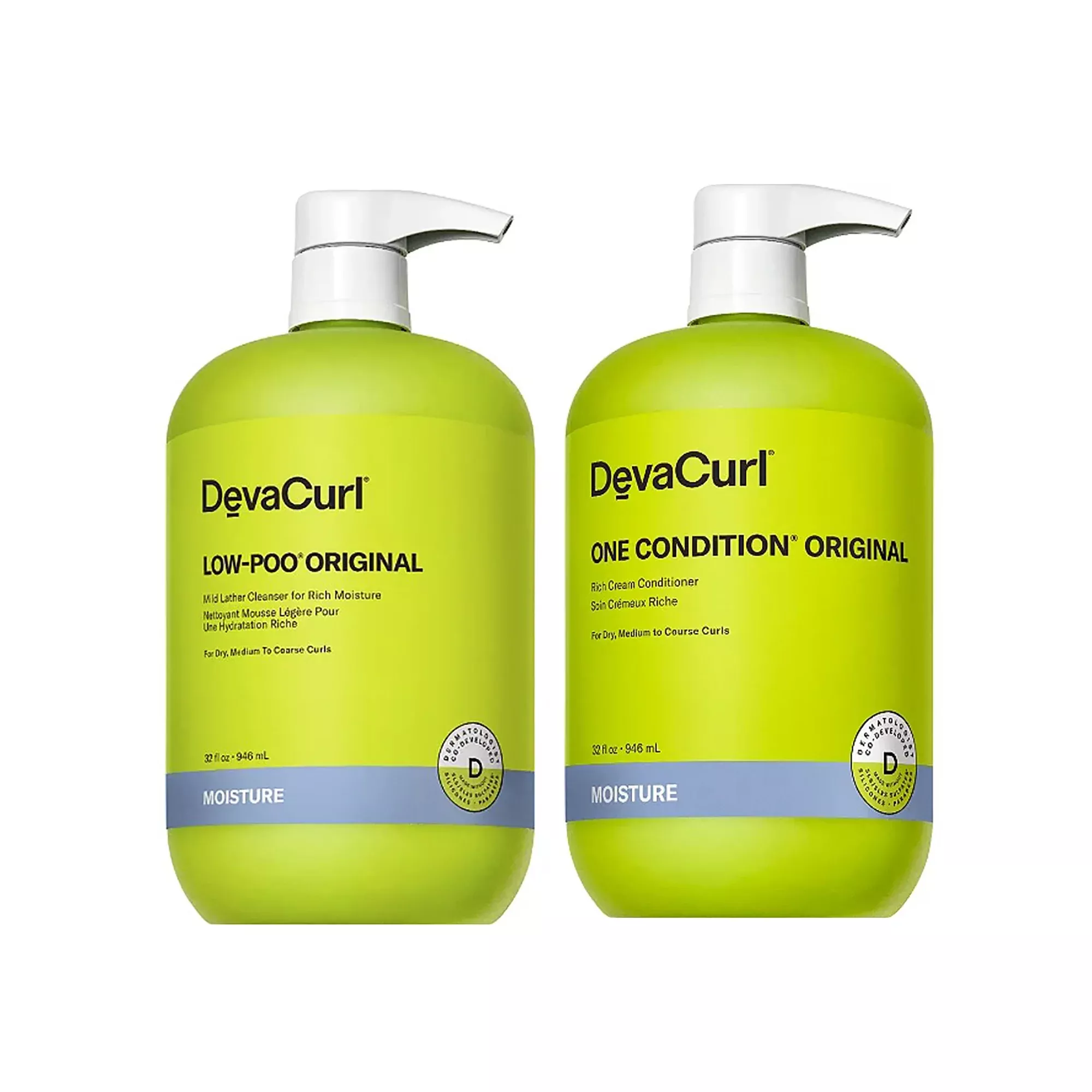 Devacurl Low-Poo Original and One Condition Original Liter Duo
