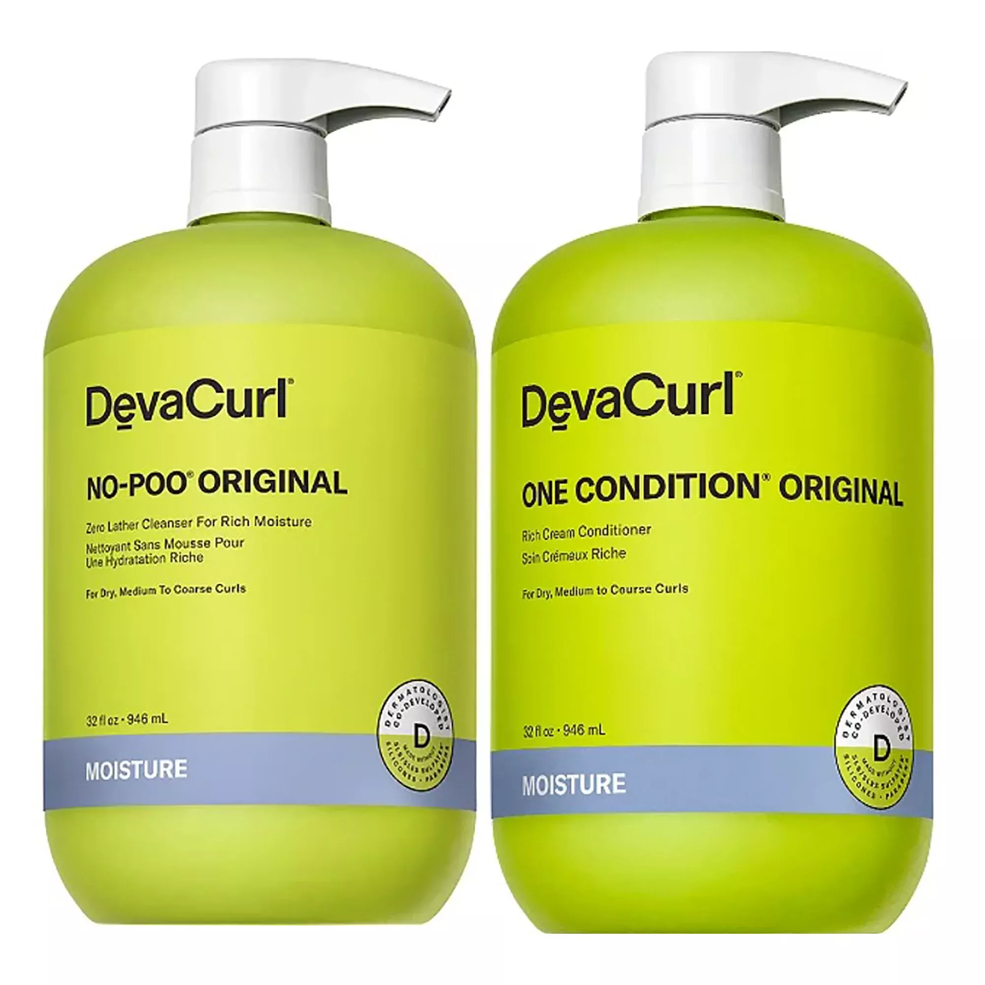 Devacurl No-Poo Original and One Condition Original Liter Duo