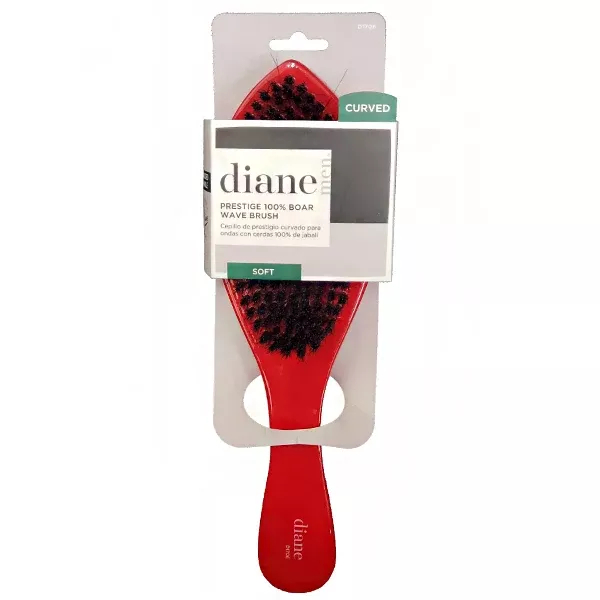 Diane #D1706 Prestige 100% Boar Wave Brush Soft Curved - Red