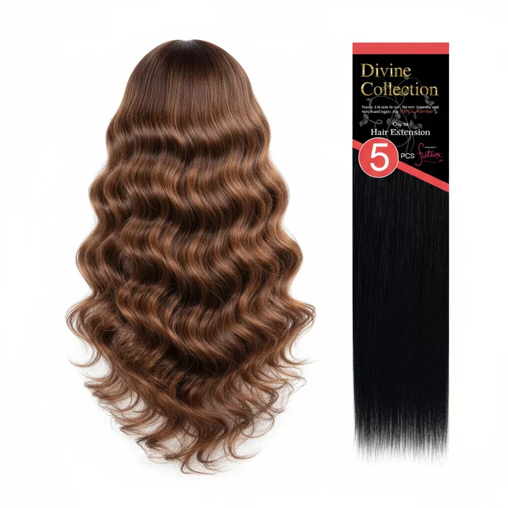 Divine Collection Synthetic European Style Clip In - Wavey Multi Layer