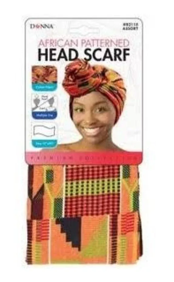 DONNA AFRICAN PATTERNED HEAD SCARF