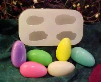 Easter Egg Embeds 4 Cavity Silicone Mold 5239