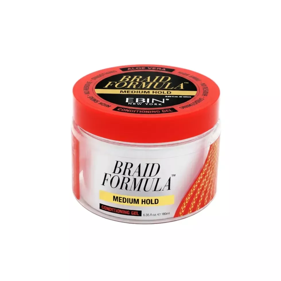 Ebin Braid Formula Lock ‘n Pomade Conditioning Gel Medium Hold 180ml | High-Shine Smoothing Wax