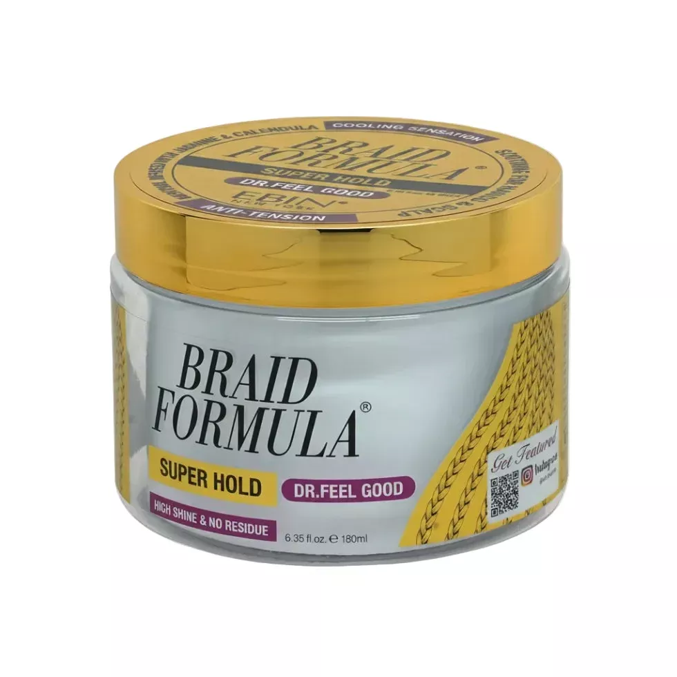 Ebin Braid Formula Lock ‘n Pomade Conditioning Gel Super Hold 180ml | Dr Feel Good High-Shine Wax