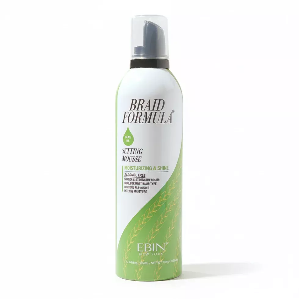 Ebin Braid Formula Moisturising & Shine Setting Mousse 354ml | Olive Oil Setting Foam