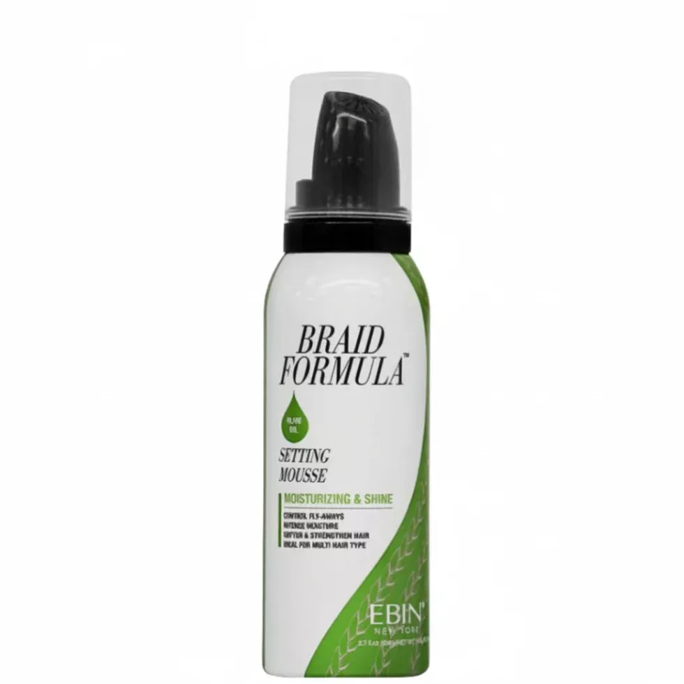 Ebin Braid Formula Moisturising & Shine Setting Mousse 80ml | Olive Oil Setting Foam