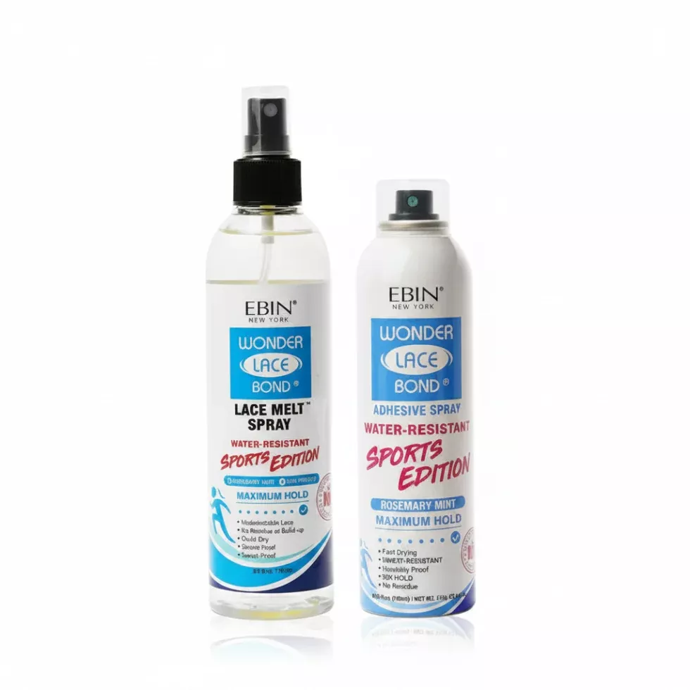 Ebin New York Seamless Install Lace Adhesive Spray 180ml & Lace Melt Spray 250ml Duo Pack