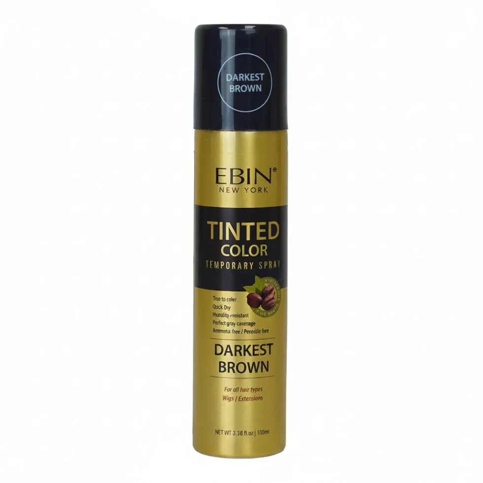 Ebin New York Tinted Color Temporary Spray Darkest Brown 100ml | Tinting and Root Touch Up Spray