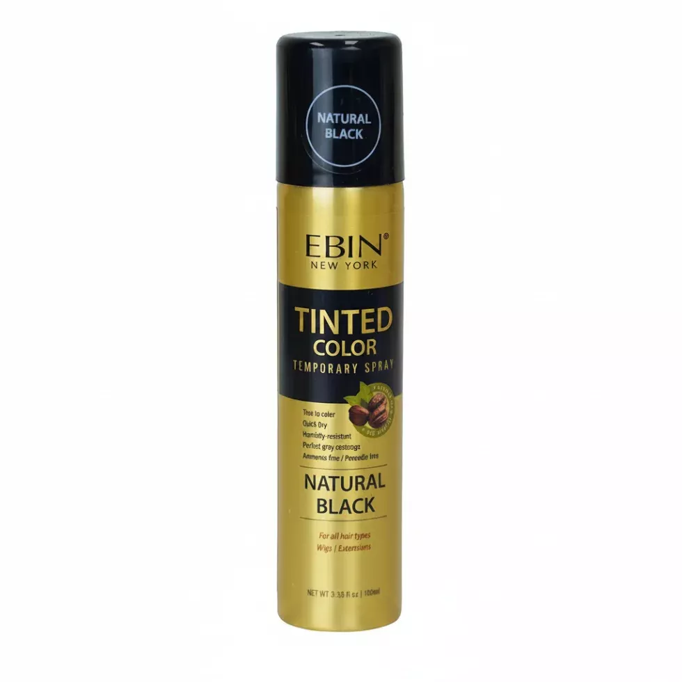 Ebin New York Tinted Color Temporary Spray Natural Black 100ml | Tinting and Root Touch Up Spray