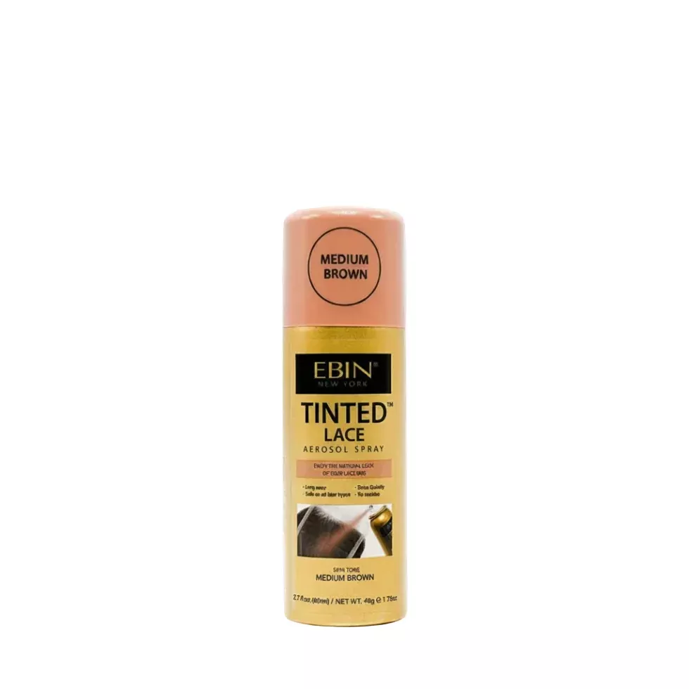 Ebin Tinted Lace Aerosol Spray Medium Brown 80ml | Seamless Lace Tint Spray
