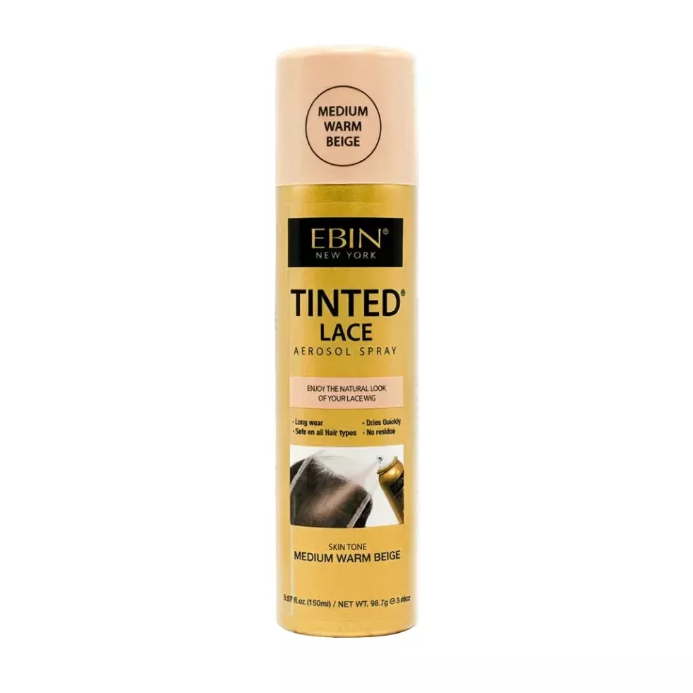 Ebin Tinted Lace Aerosol Spray Medium Warm Beige 150ml | Seamless Lace Tint Spray