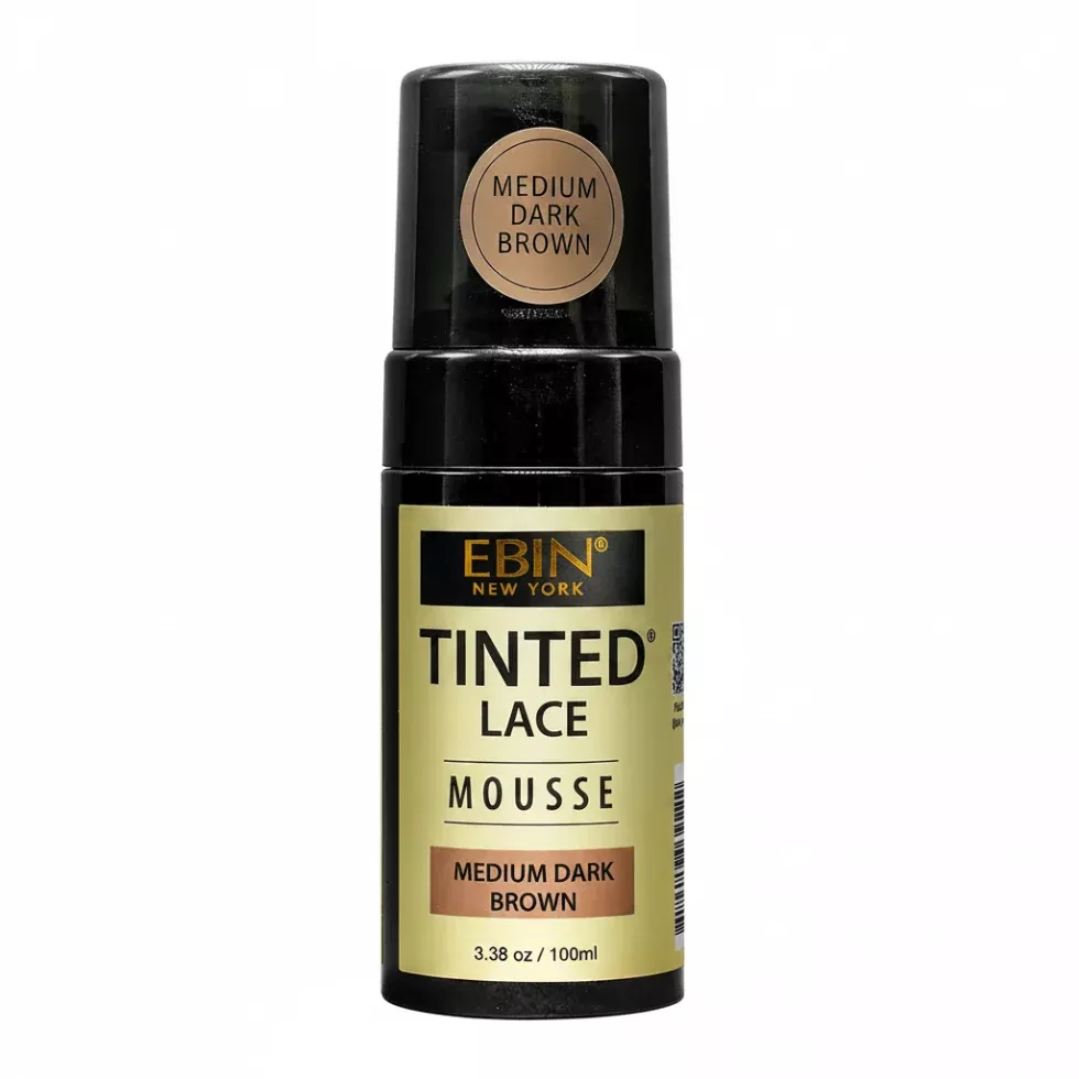 Ebin Tinted Lace Foaming Mousse Medium Dark Brown 100ml | Tinted Lace Foam for Wigs & Weaves