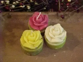 Elegant Rose Tea Lights 5 Cavity Silicone Mold 538