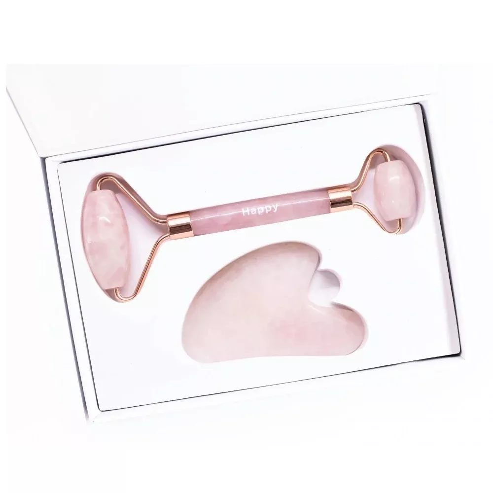 Facial Roller & Gua Sha Kit – Rose