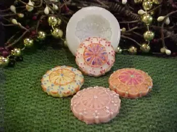 Fancy Medallion Embed 1 Cavity Silicone Mold 2526