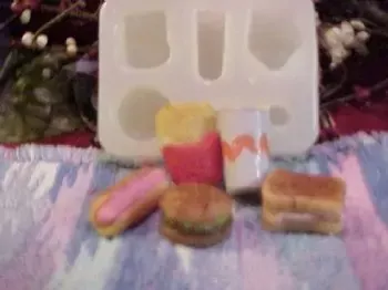 Fast Food Mini Embeds 5 Cavity Silicone Mold 5260