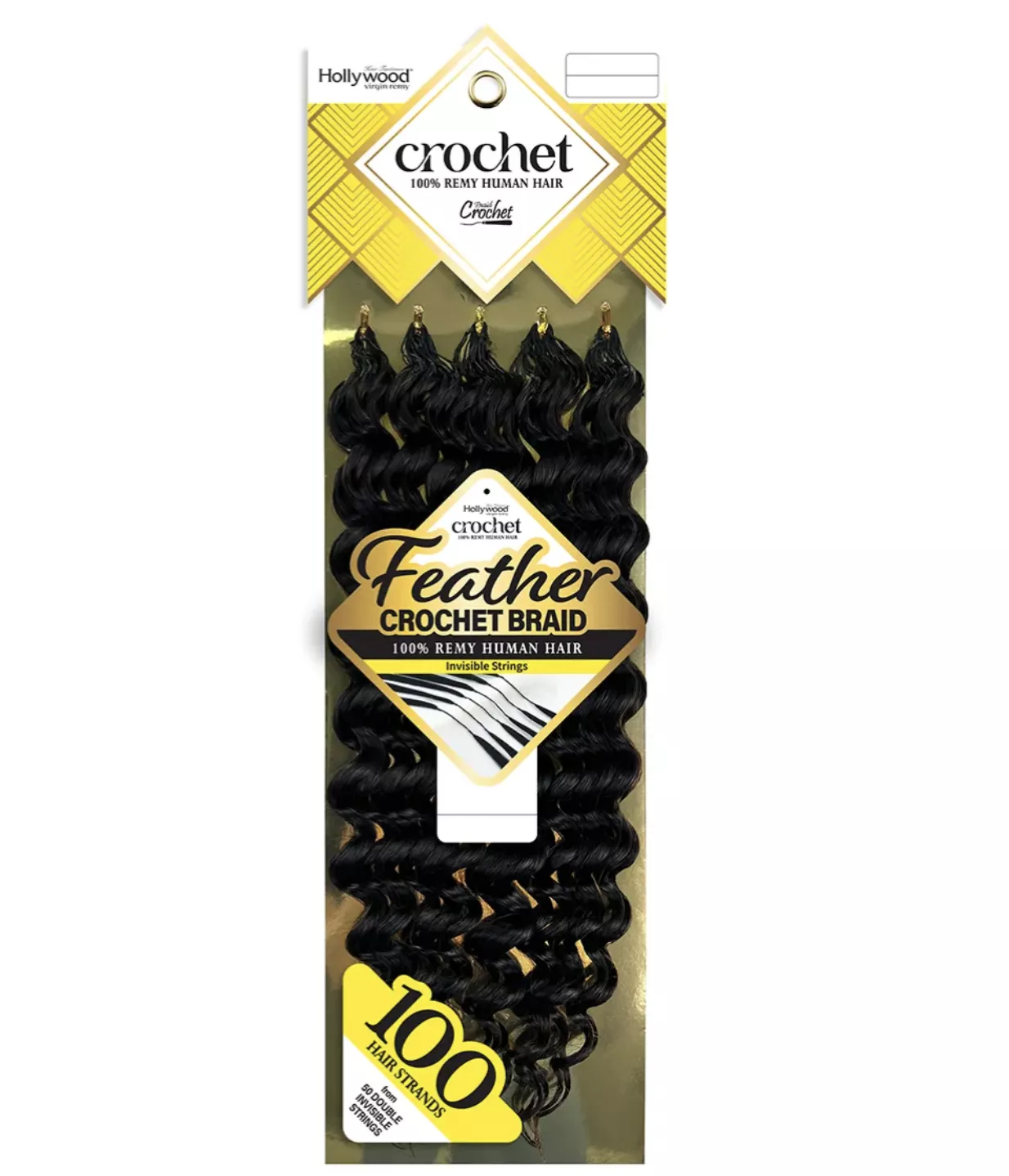FEATHER HUMAN HAIR CROCHET BRAID DEEP WAVE 18"