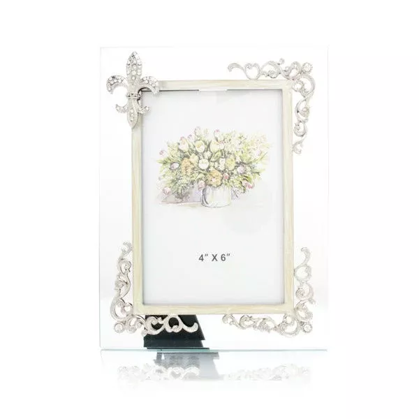 Fleur De Li Glass Picture Frame Model No. 1895