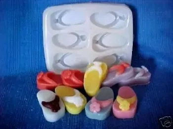 Flip Flop Embeds 6 Cavity Silicone Mold 787