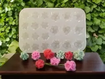 Flower Cluster Embeds 21 Cavity Silicone Mold 409