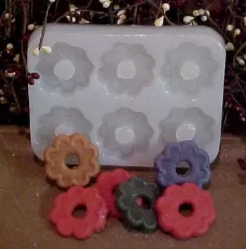 Flower Cookie Embeds 6 Cavity Silicone Mold 5428