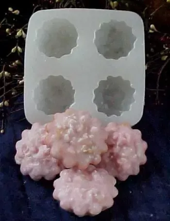 Flower Grubby Tart 4 Cavity Silicone Mold 944