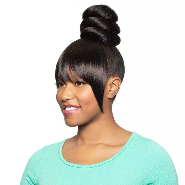 FOXY SILVER SYNTHETIC BUN WITH SIDE BANG DUET 05 [14658]