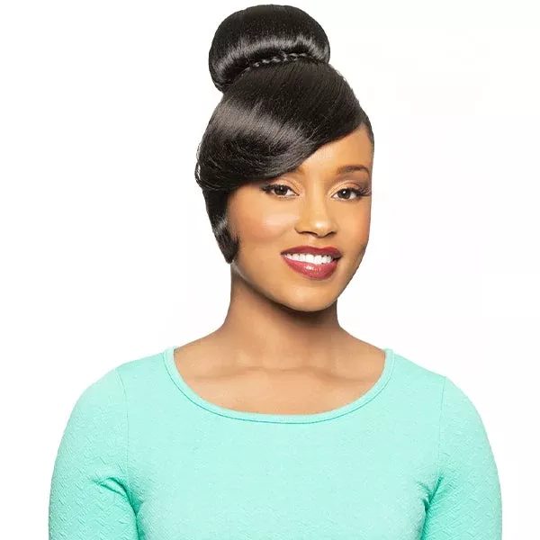 FOXY SILVER SYNTHETIC BUN WITH SIDE BANG DUET 08 [14666]
