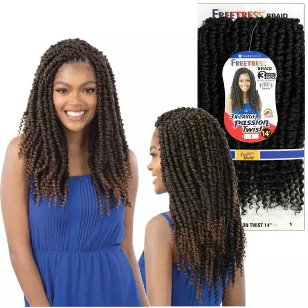 FREETRESS: 3X LARGE PASSION TWIST 14” CROCHET BRAIDS