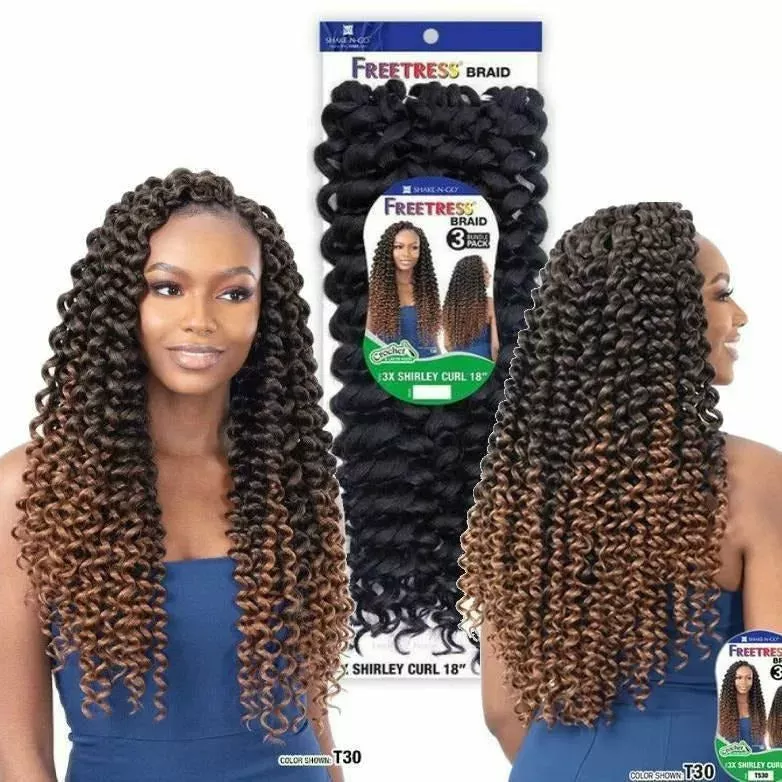 FreeTress: 3X Shirley Curl 18″ Crochet Braids – FINAL SALE
