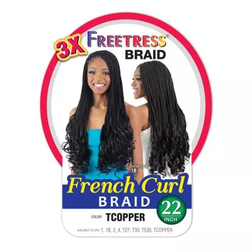 FreeTress Crochet Braids 3X French Curl 22″