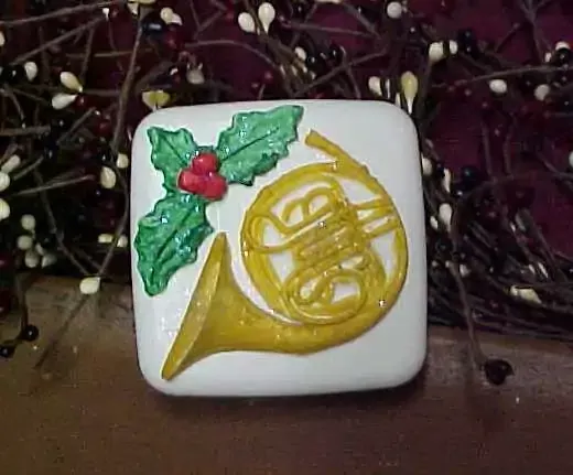 French Horn Large Soap 1 Cavity Silicone Mold 5384