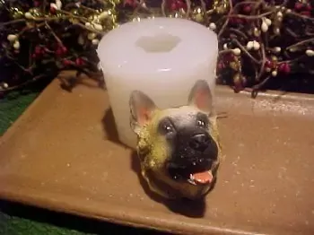 German Shepherd Small Soap 1 Cavity Silicone Mold 1332