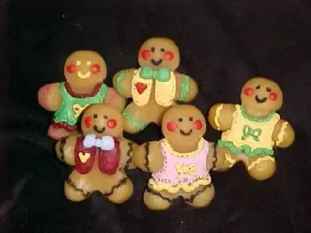 Gingerbread Man and Gal Embeds 6 Cavity Silicone Mold 1680