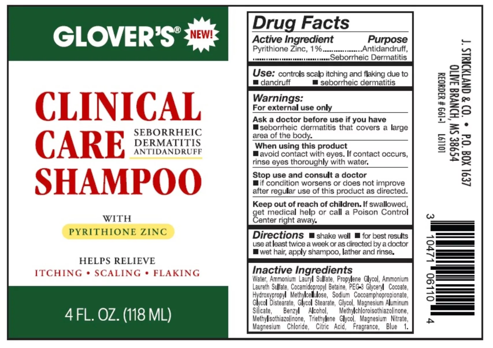 Glover's Clinical Care shampoo 4oz