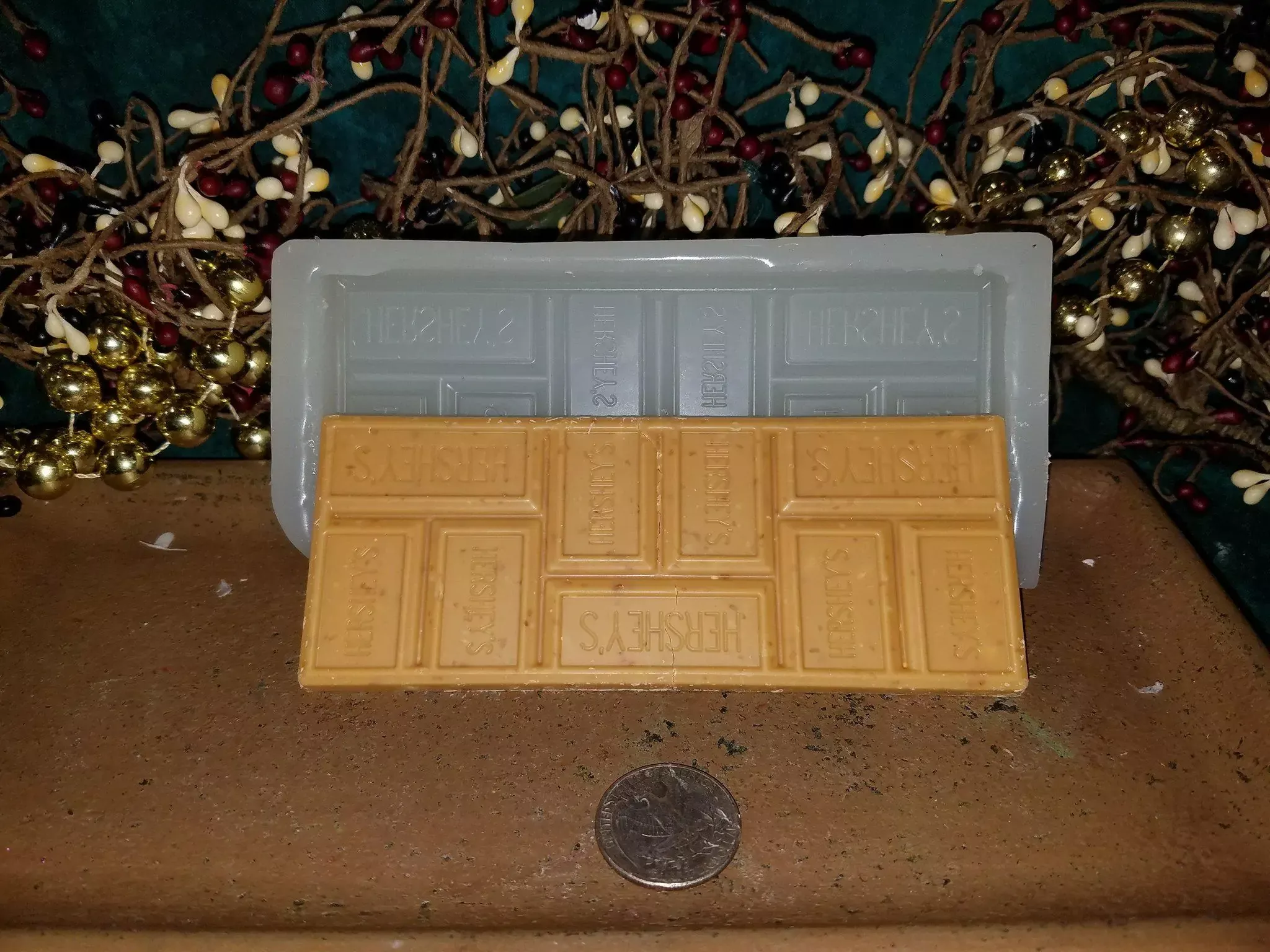 Gold Candy Bar Small Soap 1 Cavity Silicone Mold 5514
