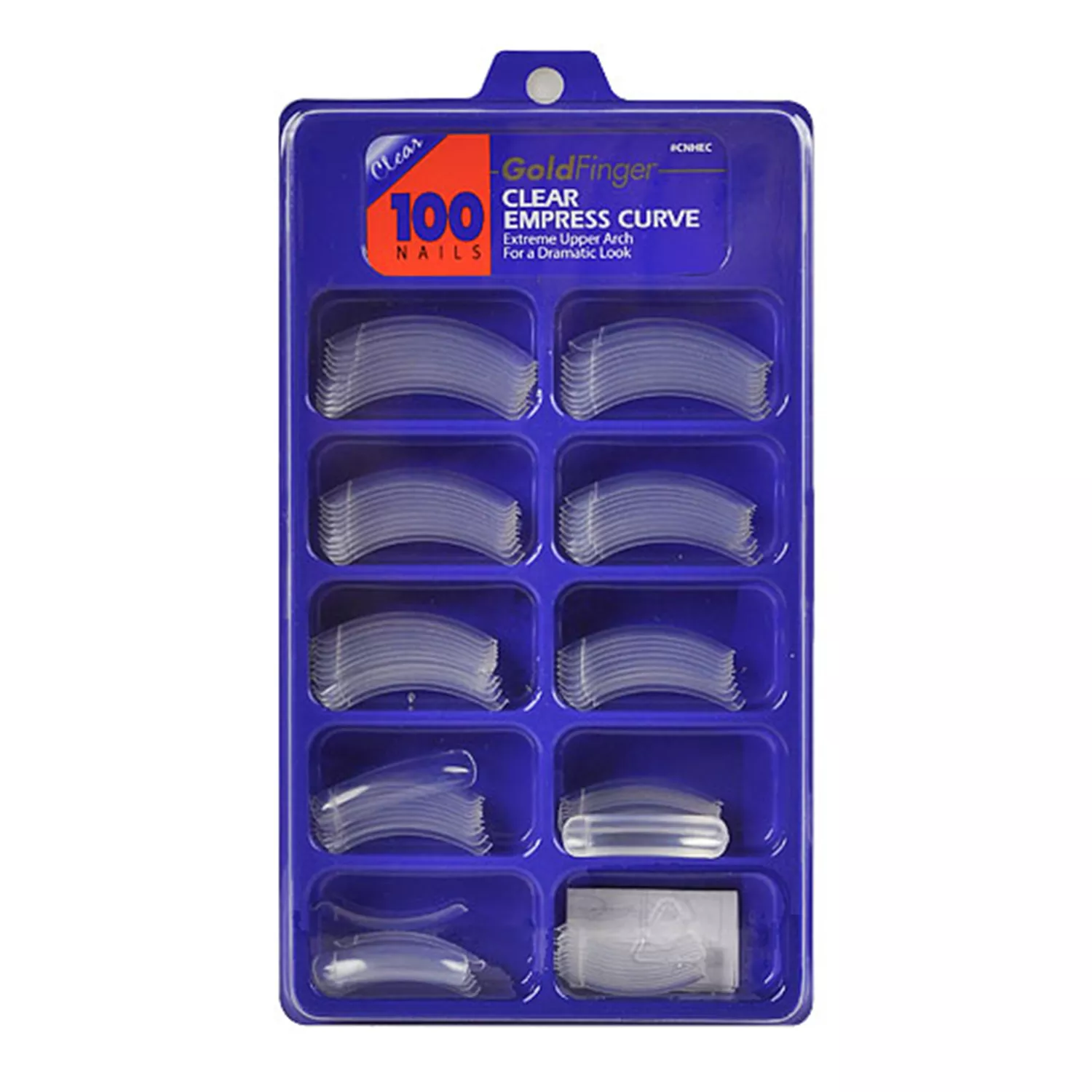 Gold Finger 100 Nails Clear Empress Curve