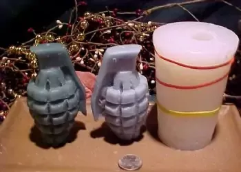 Grenade Large Soap 1 Cavity Silicone Mold 1348
