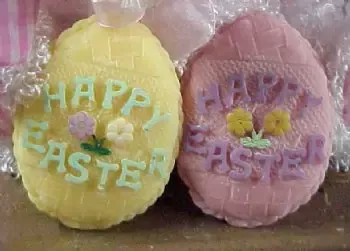 Happy Easter Egg Small Soap 1 Cavity Silicone Mold 5158