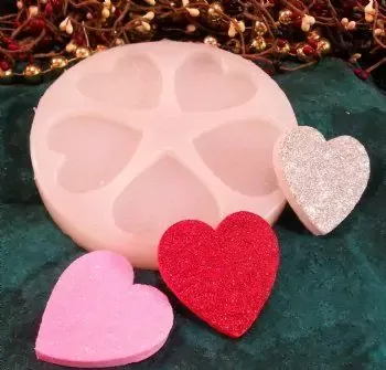 Heart 2 Heart Embeds 5 Cavity Silicone Mold 1002