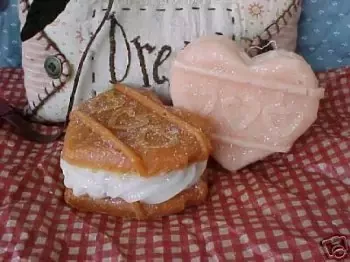 Heart Cookie Sandwich Small Soap 1 Cavity Silicone Mold 2100