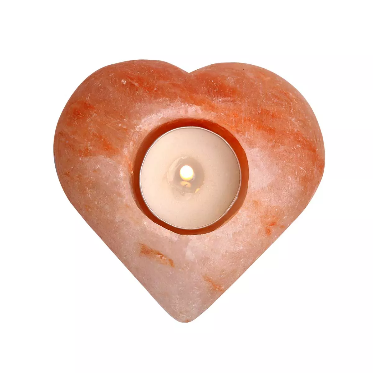 Heart Pink Himalayan Salt Tealight Holder