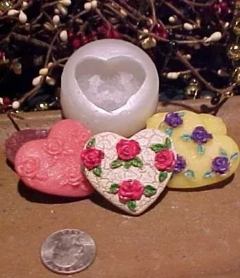 Heart Of Roses Embed 1 Cavity Silicone Mold 2506