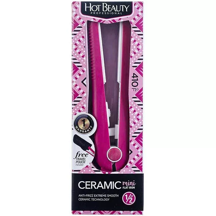 HOT BEAUTY CERAMIC 1/2″ MINI FLAT IRON