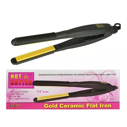 HOT&HOTTER 1/2″ Gold Ceramic Flat Iron
