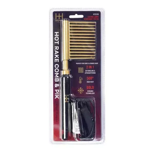 Hot & Hotter Hot Rake Extra Long Straight Teeth Comb & Pik