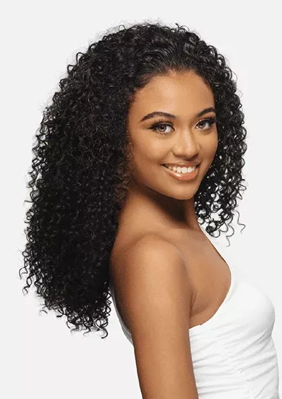 HW-110 [Water Curl 3 in 1 Half Wig | Drawstring Cap/Headband | Curling Iron Safe]
